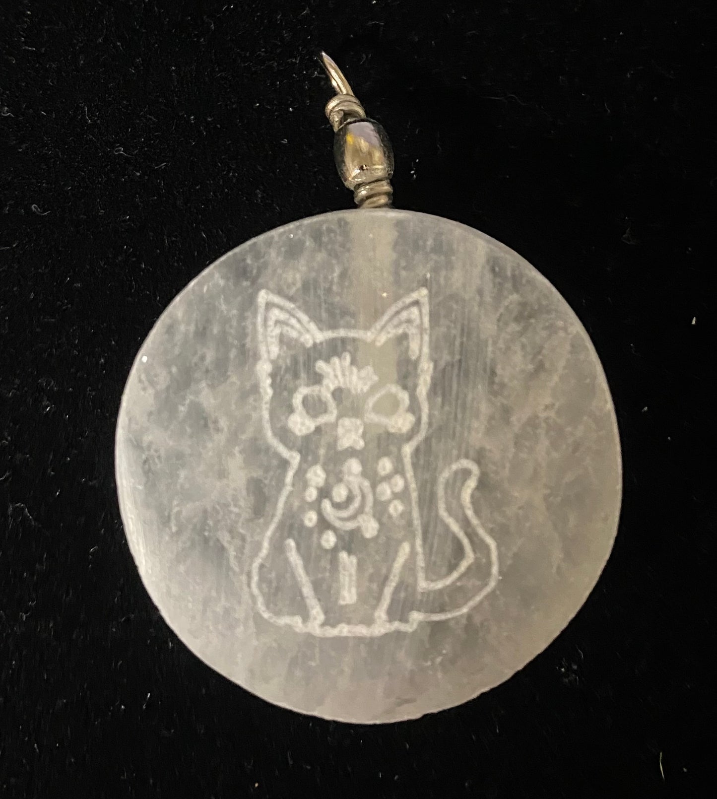 Pendant Selenite Cat