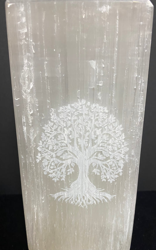 Selenite Tree of Life White Lamp