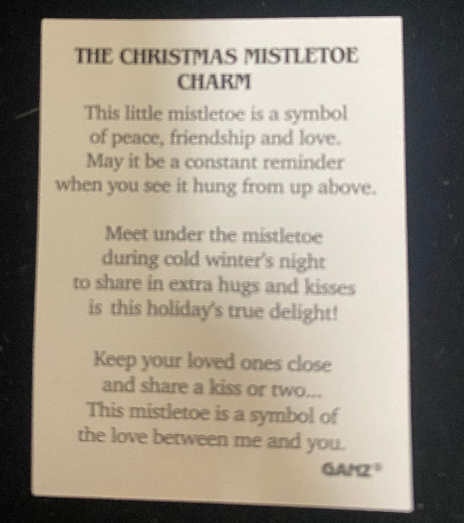 Christmas Mistletoe Charm card