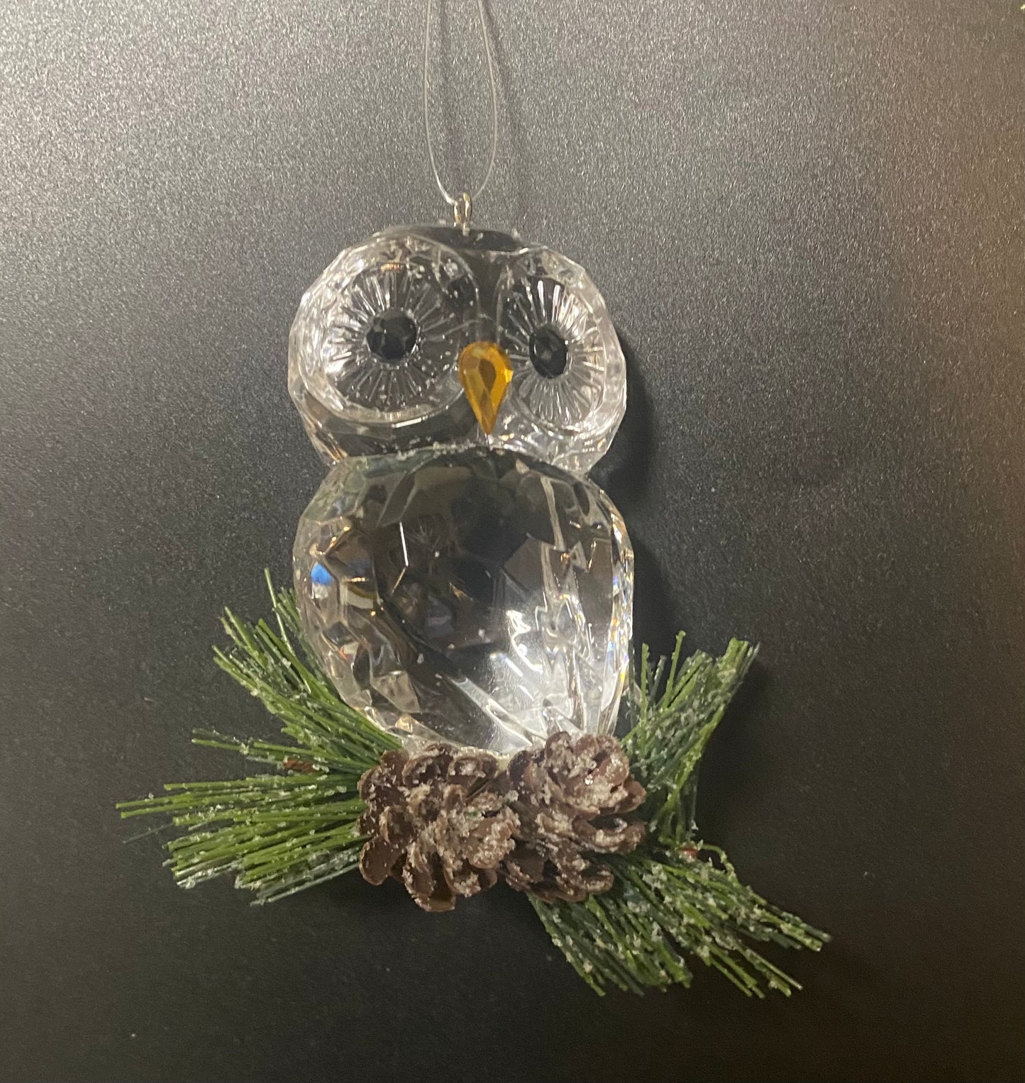 Ornament Owl Pinecone Acrylic