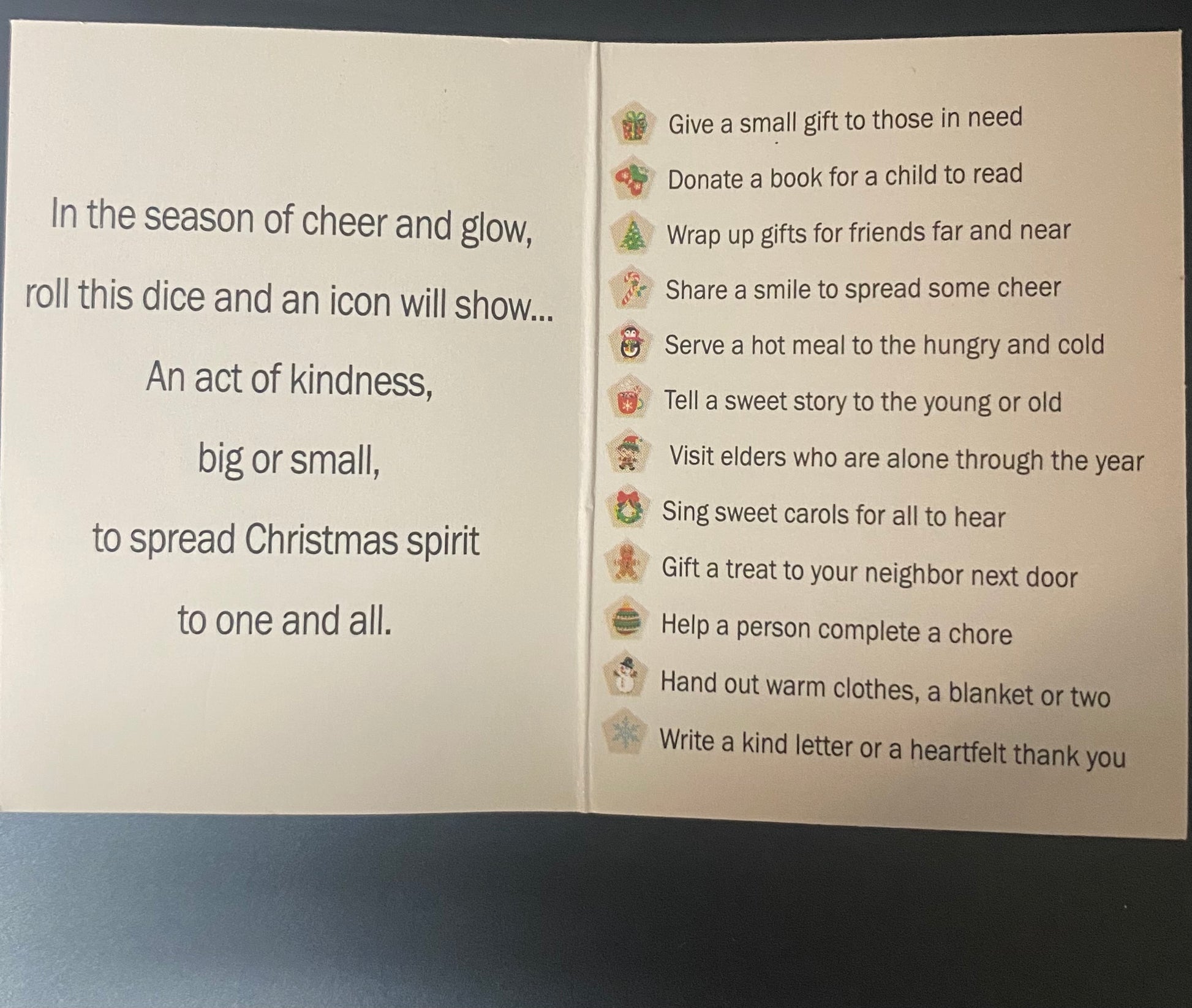 Charm D12 Christmas Kindness booklet