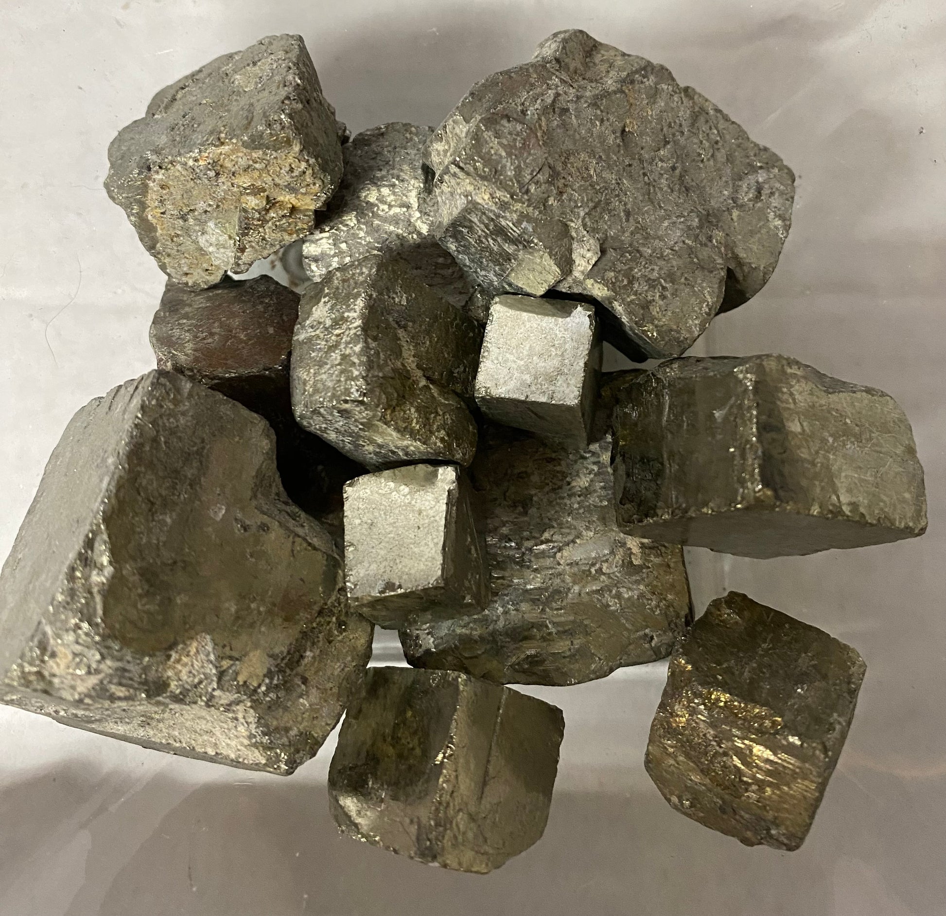 Pyrite Cube Raw on a white background