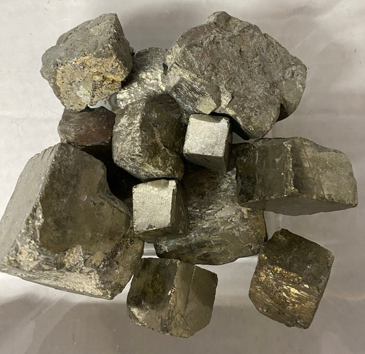 Pyrite Cube Raw on a white background
