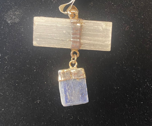 Pendant Selenite Kyanite Dangle