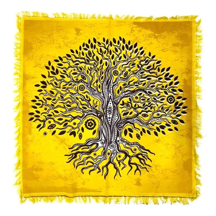 Altar Cloth Tree of Life Yellow 24 X 24
