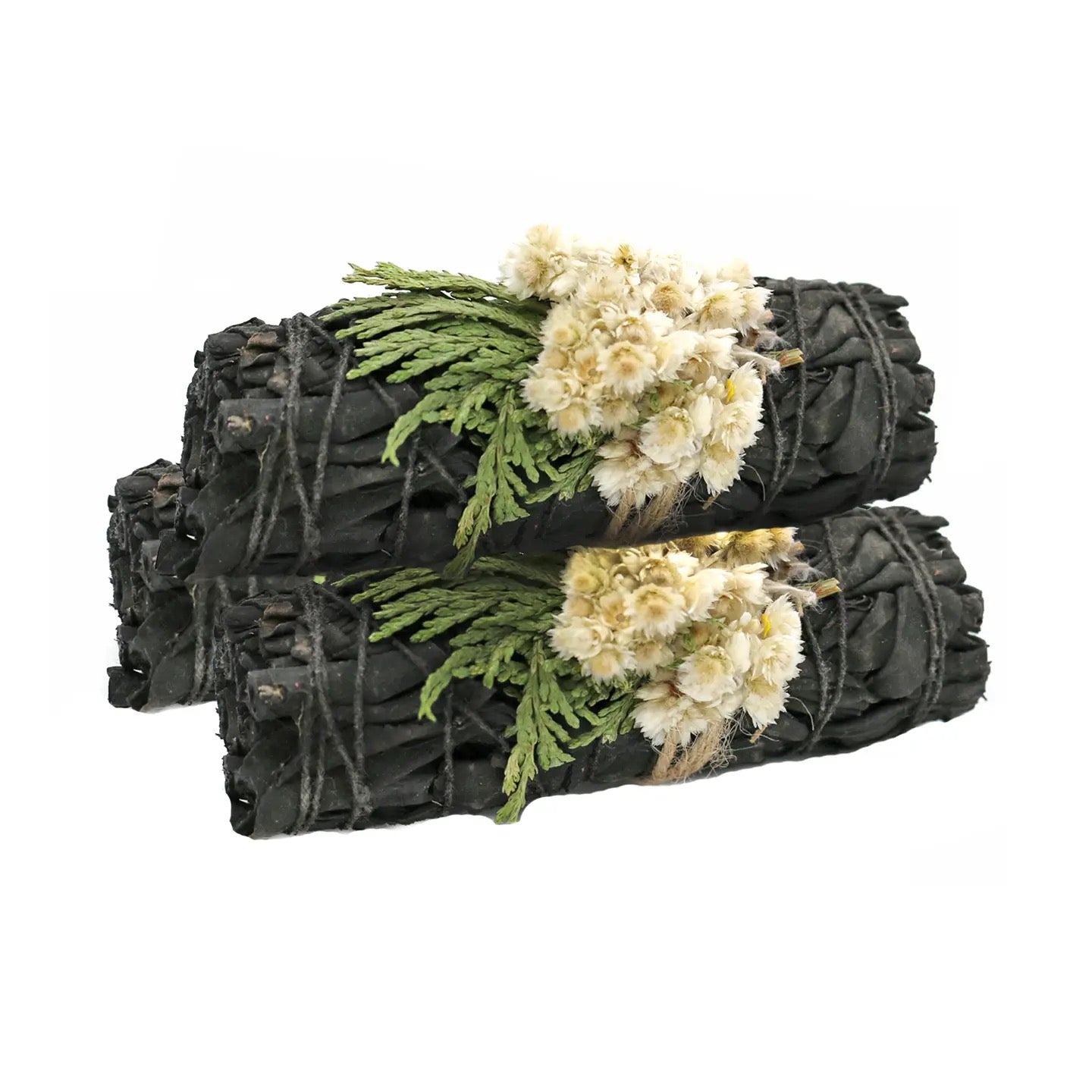 Smudge White Sage Floral Midnight Bloom Black and white