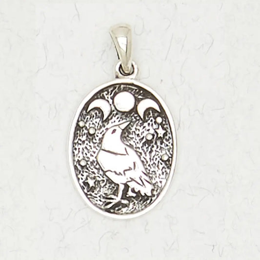 Pendant Raven Triple Moon SS