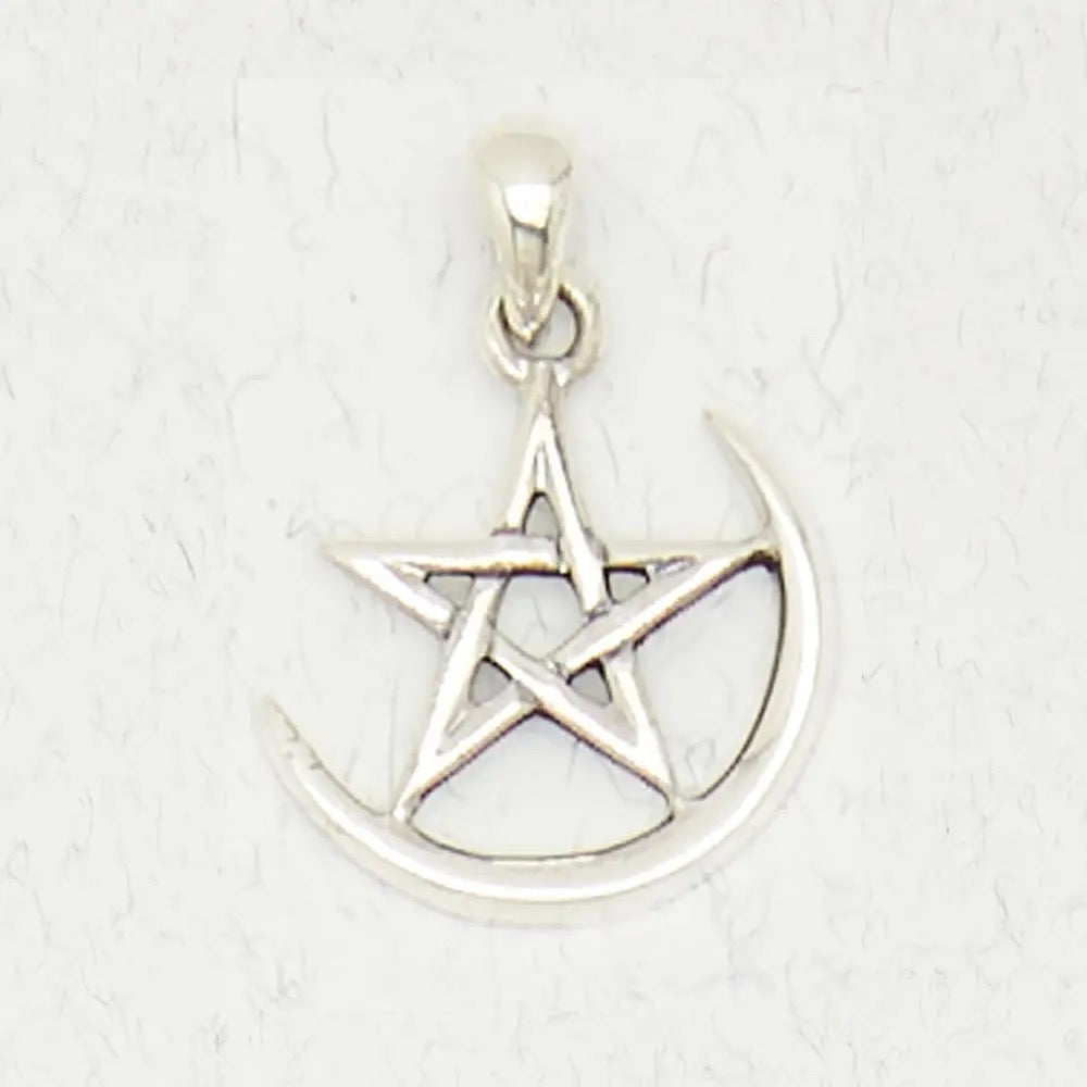 Pendant Pentagram Crescent Moon