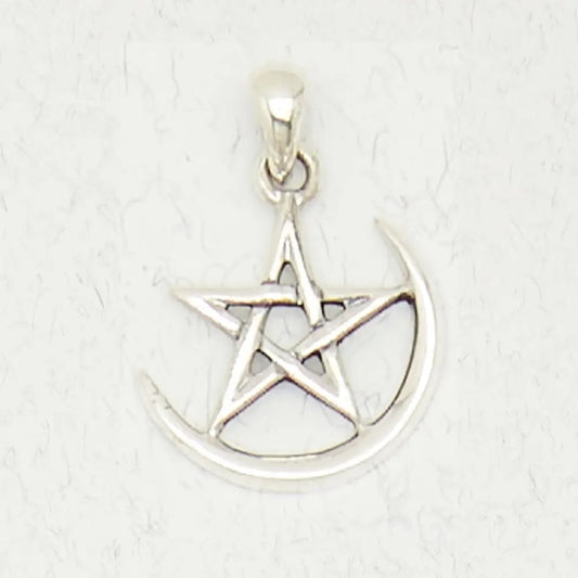 Pendant Pentagram Crescent Moon