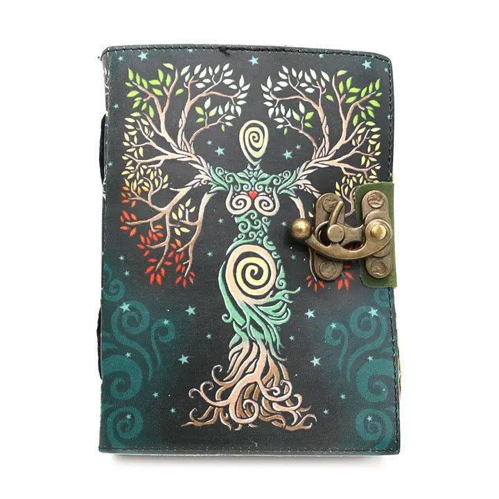 Tree Goddess Leather Journal Color 5 x 7 inch white background