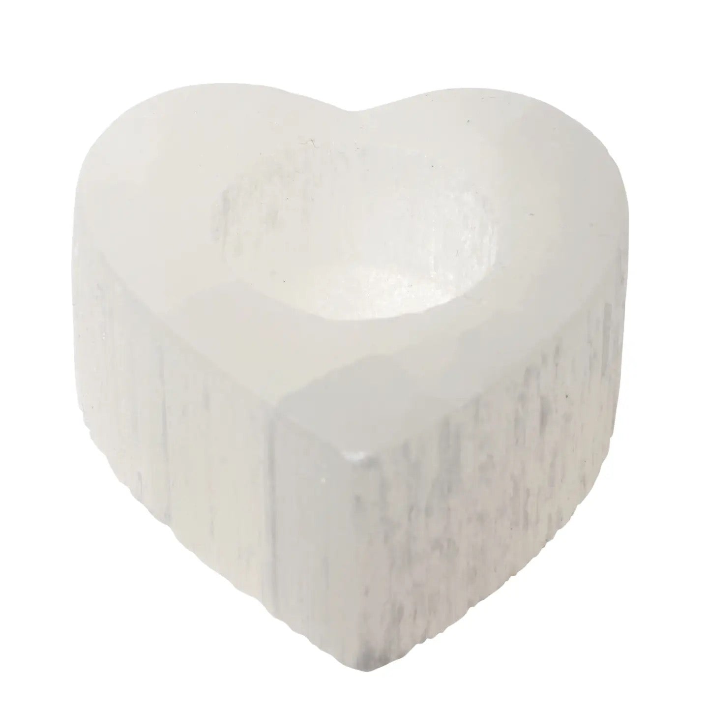 Candle Holder Selenite Heart
