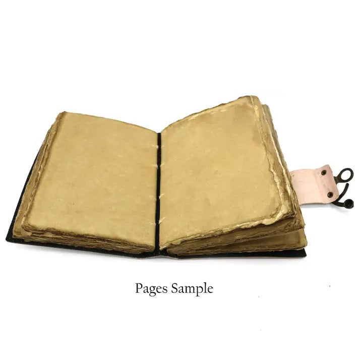 open Leather Journal 5 x 7 inch on white background