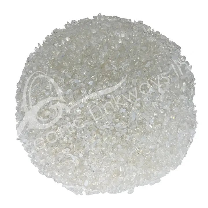 Opalite chips on a white background
