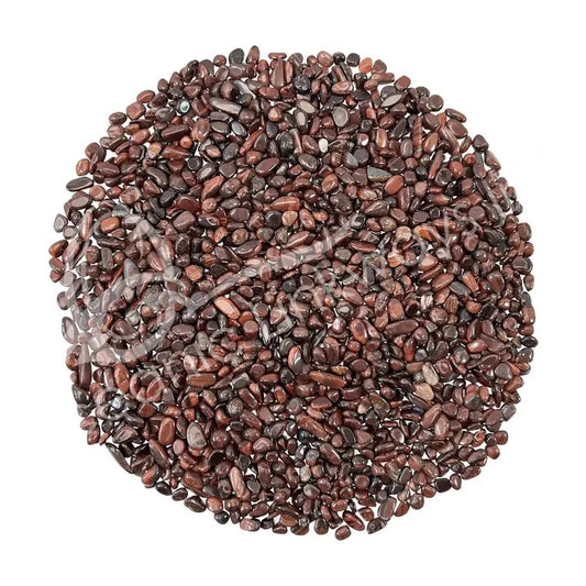 Tiger Eye Red Chips Tumbled on white background