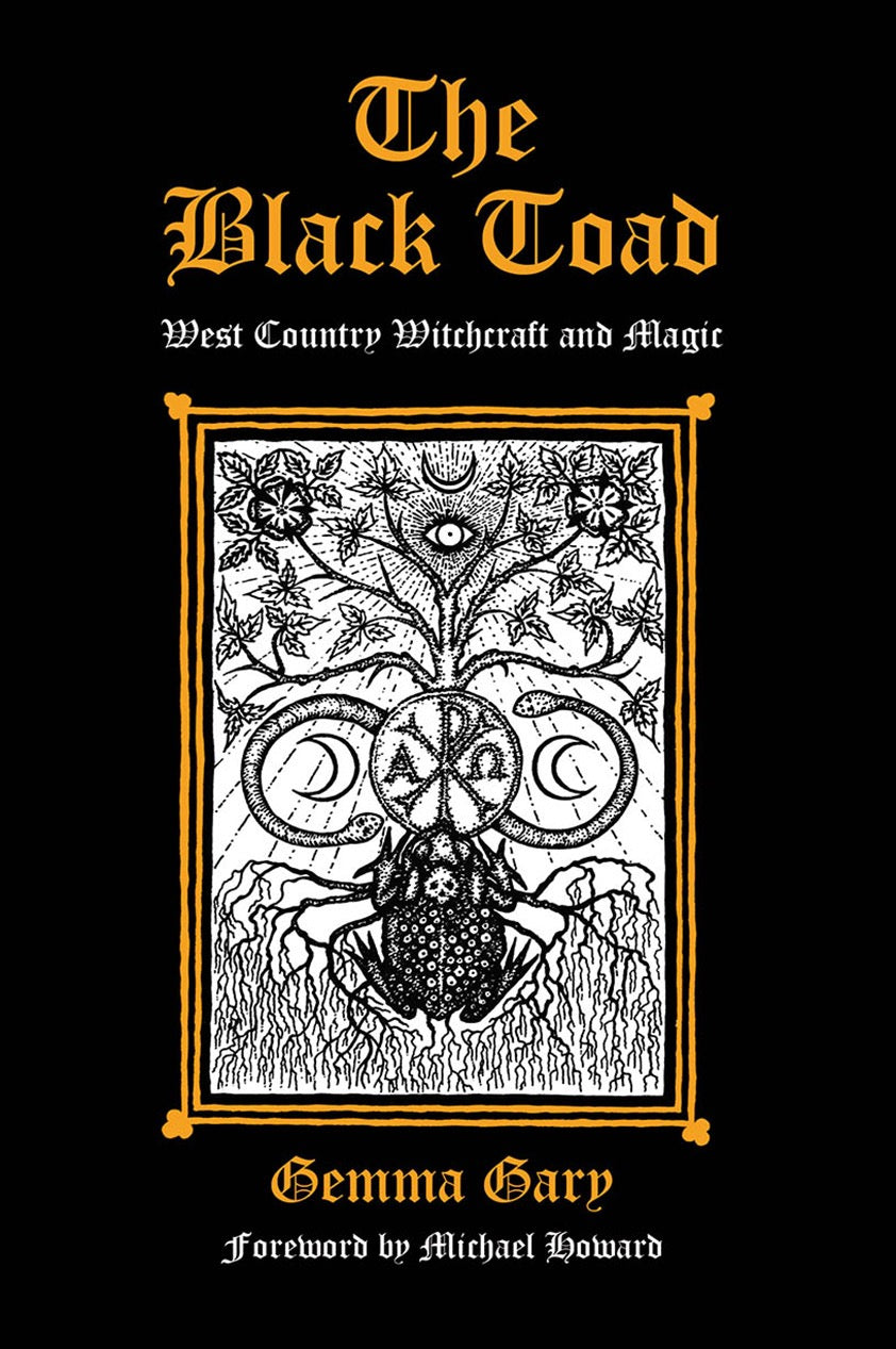 Book cover of 'The Black Toad' with black and white illustration on a black background