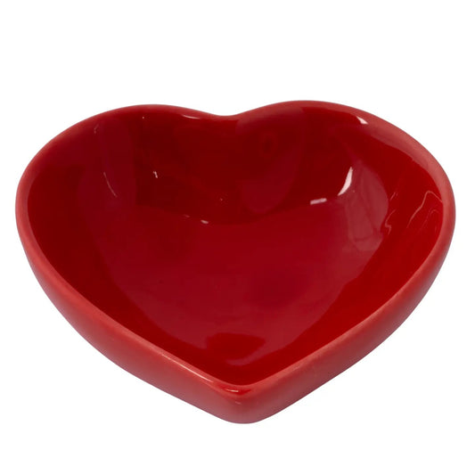 Bowl Heart Red Ceramic