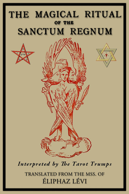 Cover of 'The Magical Ritual of the Sanctum Regnum' with a central illustration and text.
