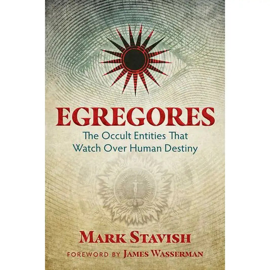 Egregores book cover red star in an eye.