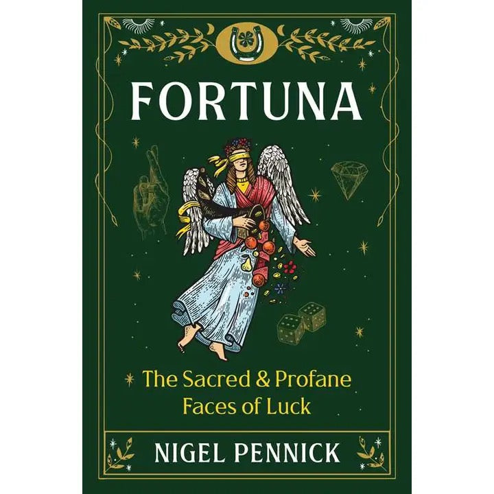 Fortuna: The Sacred & Profane Faces of Luck angel on a green background