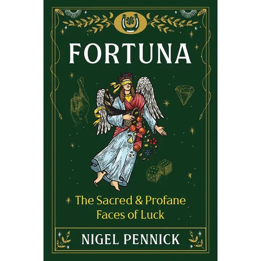 Fortuna: The Sacred & Profane Faces of Luck angel on a green background