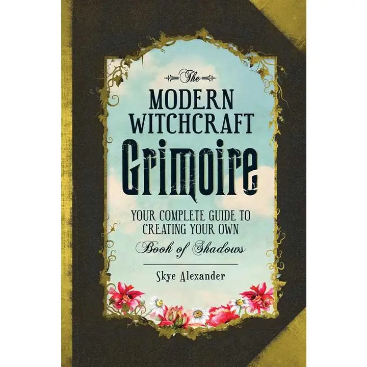 Modern Witchcraft Grimoire window with flowers border.