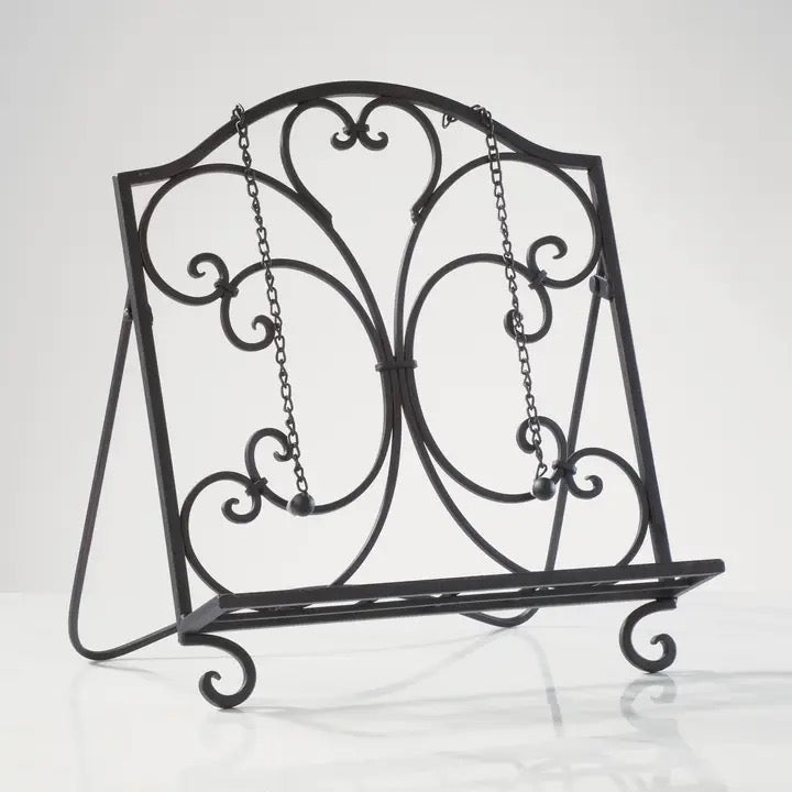 Book Stand Black Spiral and Scroll