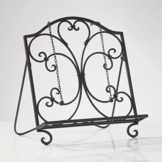 Book Stand Black Spiral and Scroll