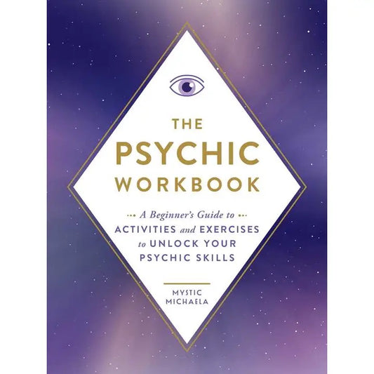 Psychic Workbook book cover Dimond shape with an eye on a night sky background