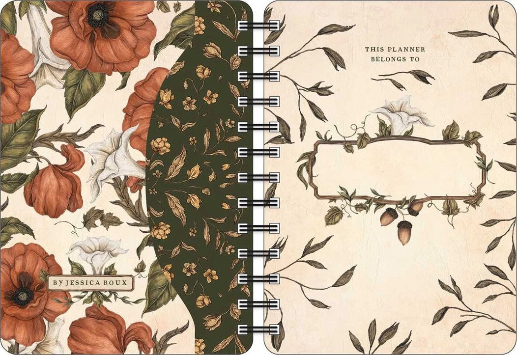 Floral notebook with decorative cover and binding