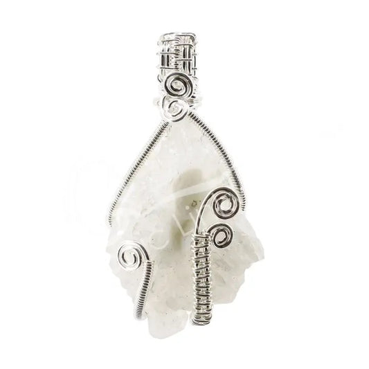 Pendant Apophyllite Clusters Wire Wrapped on a white background