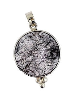 Pendant Tourmilated Round Bead