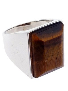 Ring Tiger Eye Square