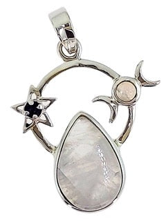Pendant Orbit Moonstone Amethyst