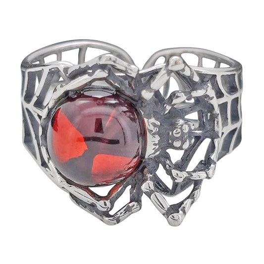 Ring Cherry Amber Spider