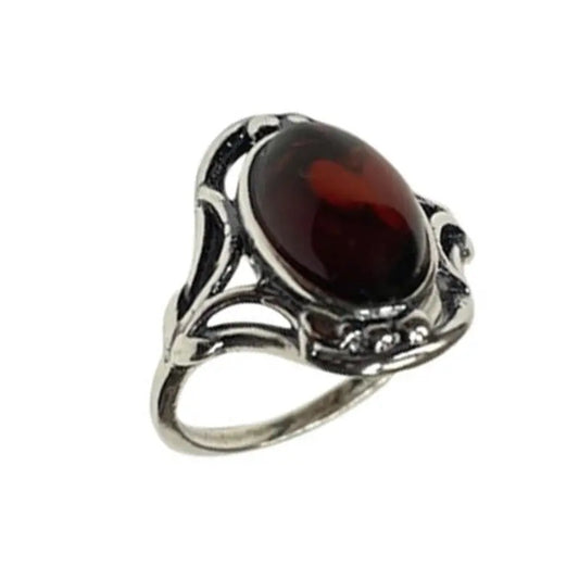 Ring Cherry Amber Oval