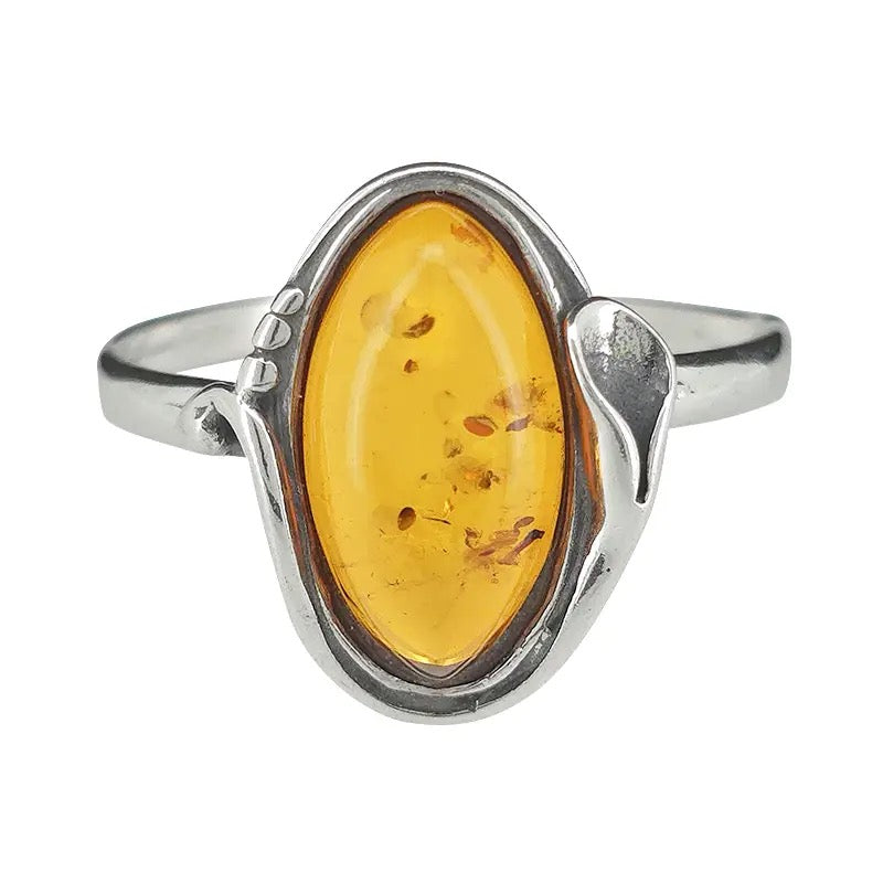 Ring Amber Cognac Oval