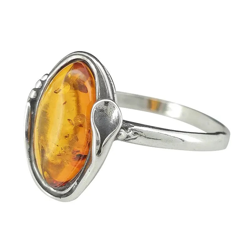 Ring Amber Cognac Oval