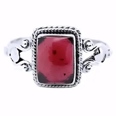 Ring Garnet Rectangle front