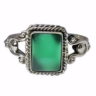 Ring Onyx Green Rectangle front