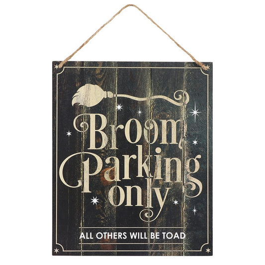 Sign Broom Parking Only