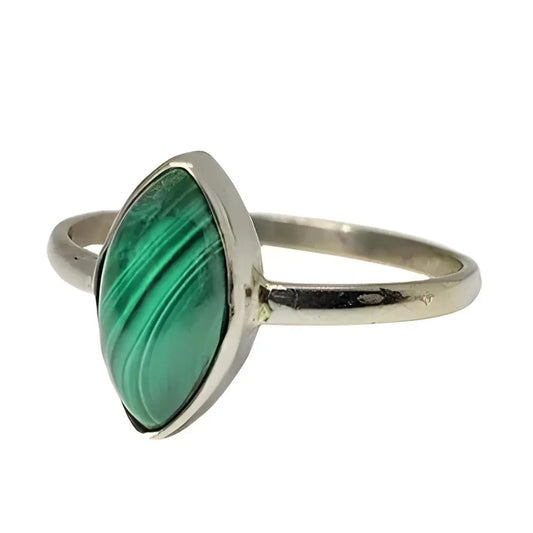 Ring Malachite Marquise side
