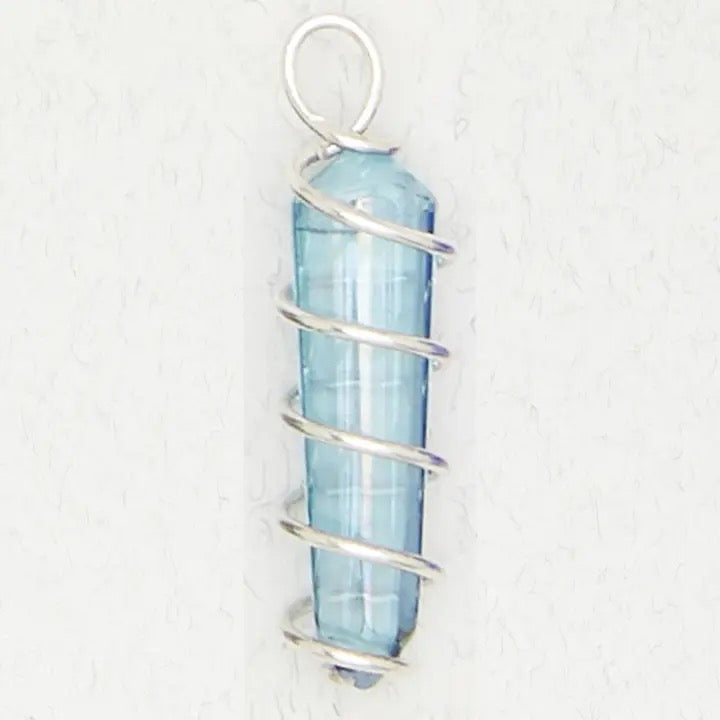Pendant Aqua Aura Crystal Point