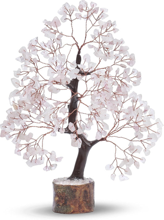 Tree Gemstone Rose Quartz Lg