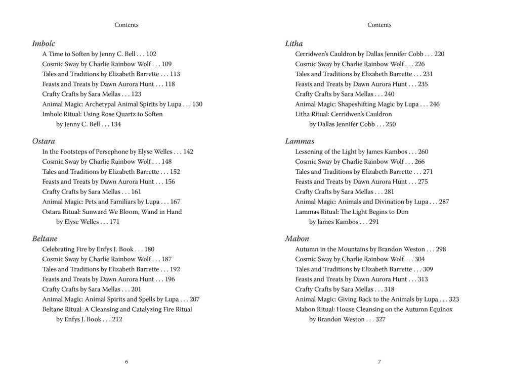 A scanned book page showing the Table of Contents for 'Otata' by Enya I. Bickel, with black text on a white page and page number 7 at the bottom right.