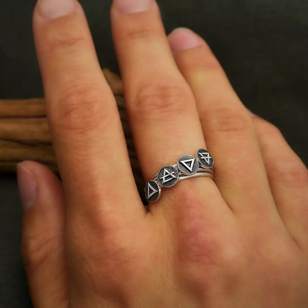 Ring Alchemical Earth & Air Water & Fire stackable