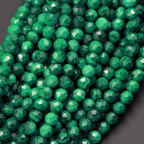 Bracelet Malachite Faceted 4mm