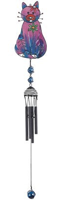 Chime Cat Purple Flowers