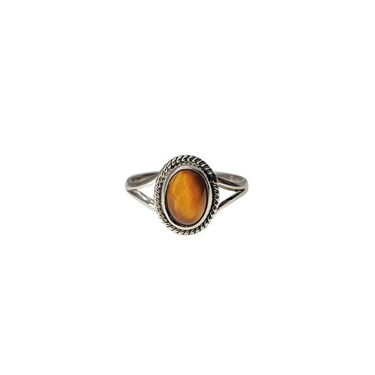 Ring Tiger Eye Oval front