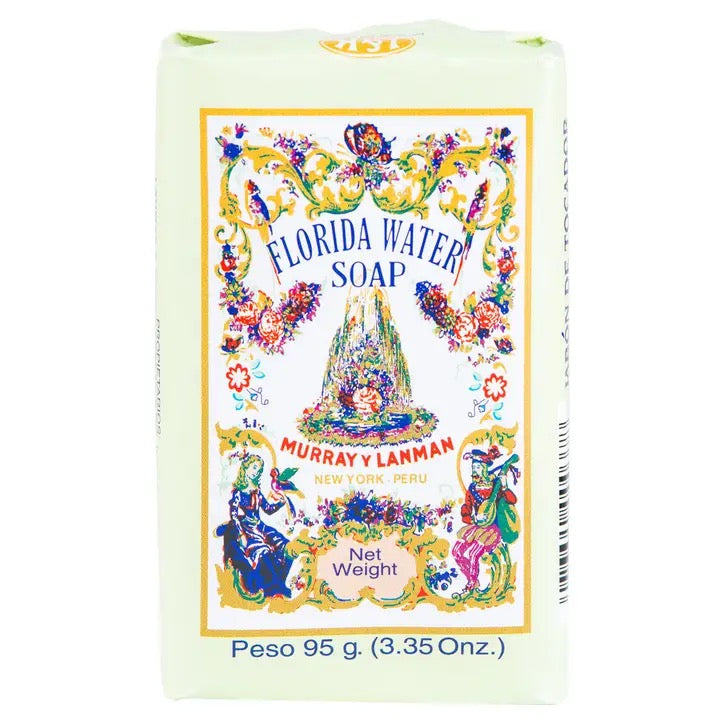 Murray Lanman Florida Water Soap packaging with colorful design on a white background