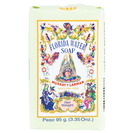 Murray Lanman Florida Water Soap packaging with colorful design on a white background